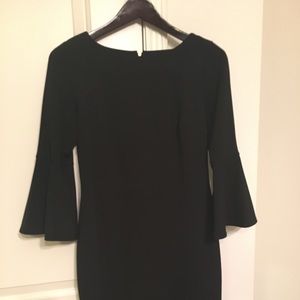 CALVIN KLEIN BELL SLEEVE SHEATH DRESS